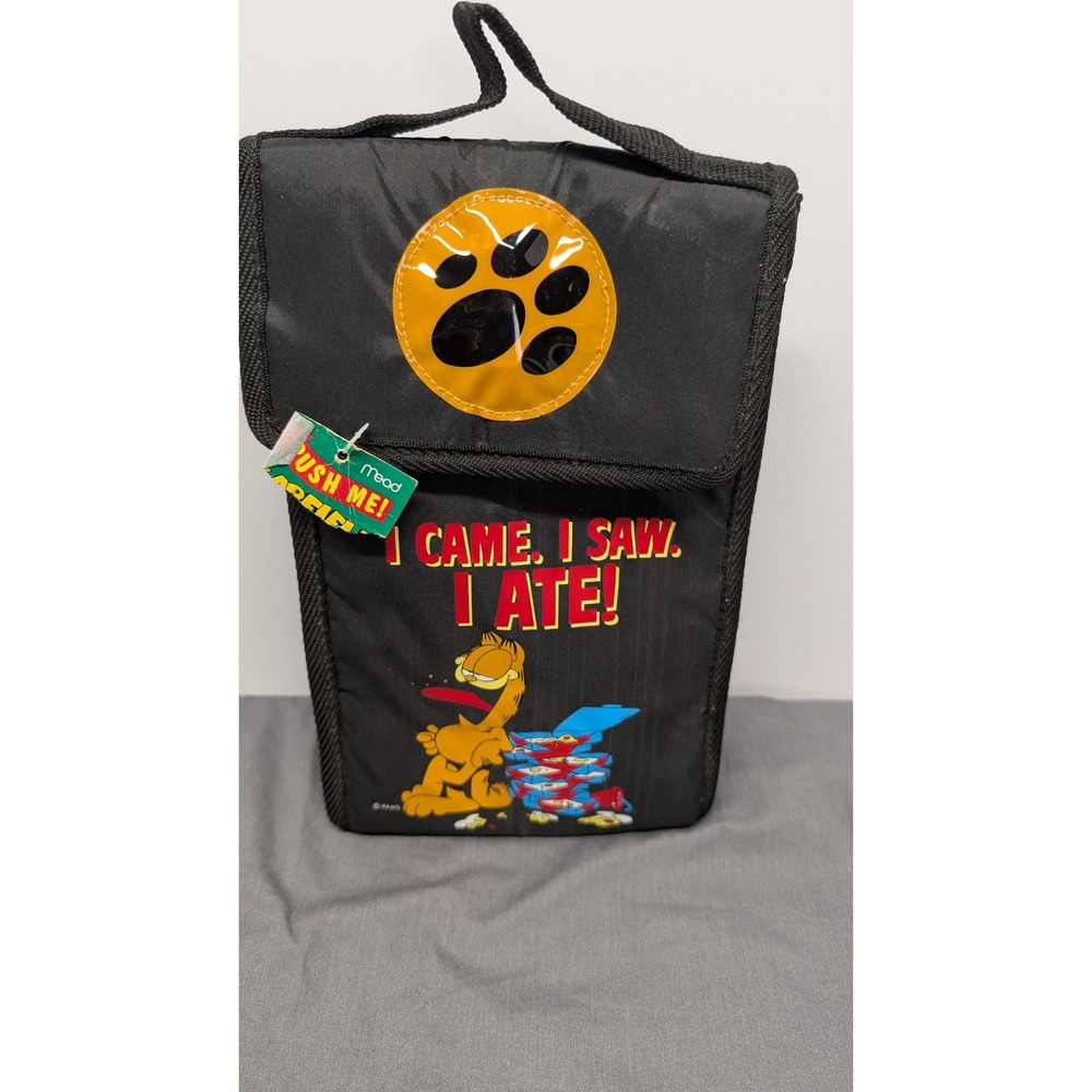 Vintage Mead Garfield Insulated Nylon Lunch Bag I Came I Saw I Ate